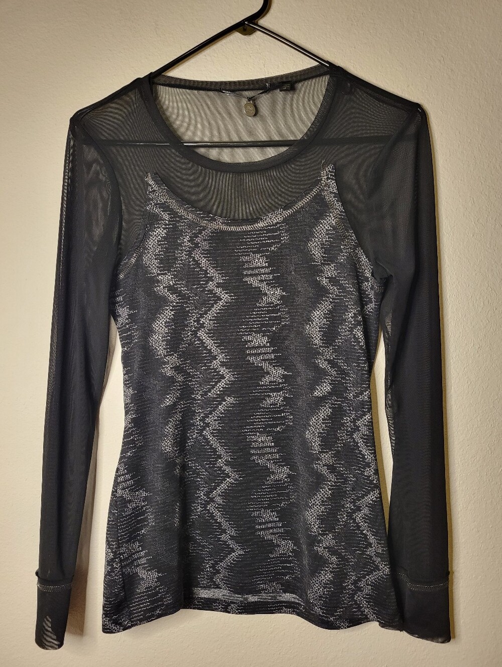 BKE Boutique Mesh Long Sleeve Top, S, Black, EUC, Like New